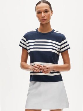 J.Crew Boyfriend jersey classic-fit I-shirt in stripe Wembley Stripe Navy M